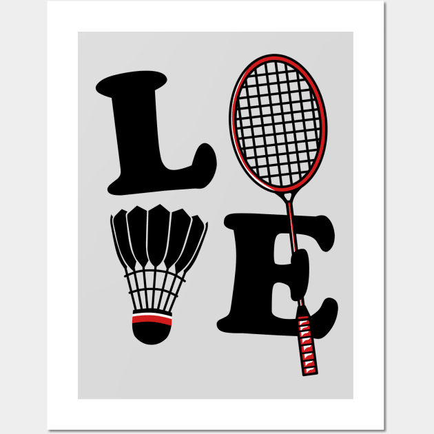 I Love Badminton v2 Wall Art by mirailecs